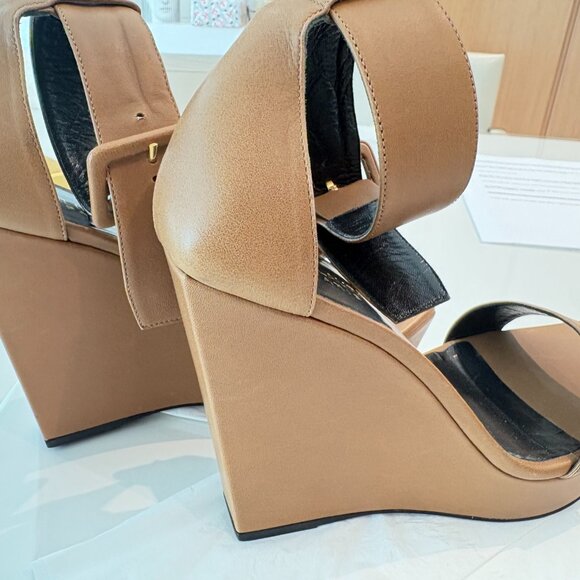 Saint Laurent Leather sandals WITH PLATFORM AND ANKLE STRAP. SiZE 8,5 - Picture 5 of 9